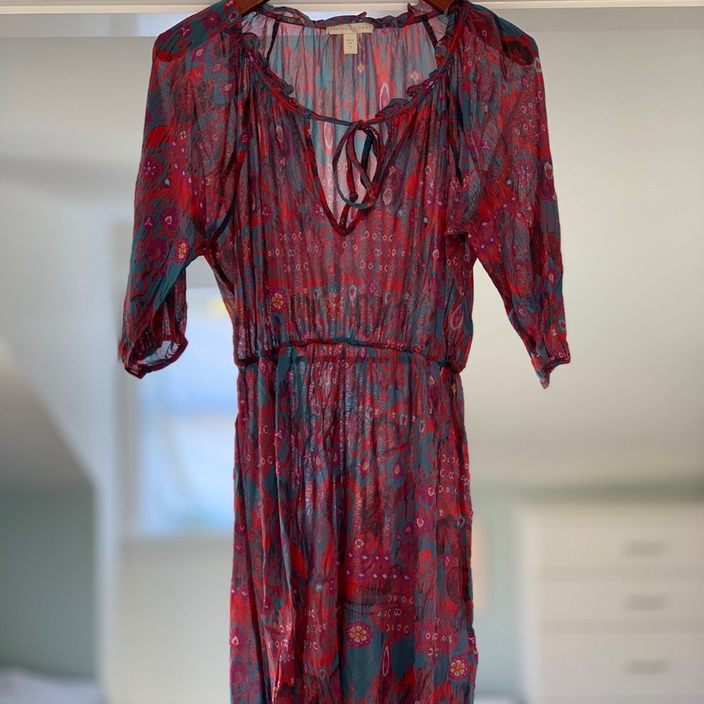 Jewel toned floral mesh Weston Wear dress in S